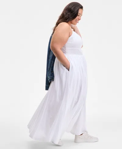 On 34th Trendy Plus Size Square-neck Maxi Dress, Exclusively At Macy's In White