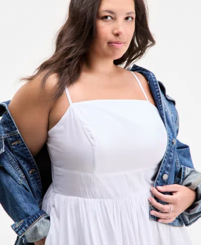 On 34th Trendy Plus Size Square-neck Maxi Dress, Exclusively At Macy's In White