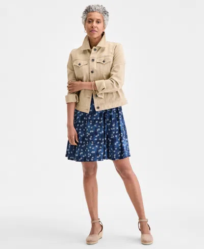Style & Co Petite Printed Sleeveless Flip Flop Dress, Exclusively At Macy's
