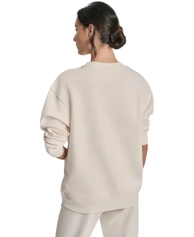 Dkny Sport Women's Medallion-logo Crewneck Sweatshirt In Neutral