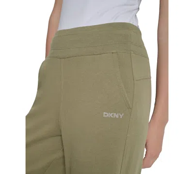 Dkny Sport Women's Studded-logo Wide-leg Pants