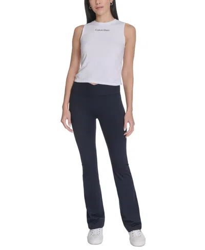 Calvin Klein Performance Women's Crossover Waist Flare Leggings