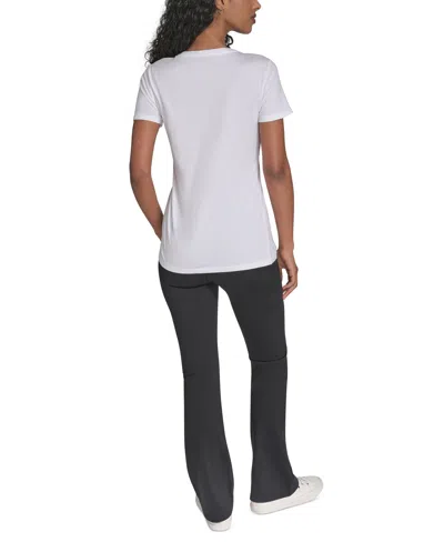 Calvin Klein Performance Women's Glitter Logo V-neck T-shirt