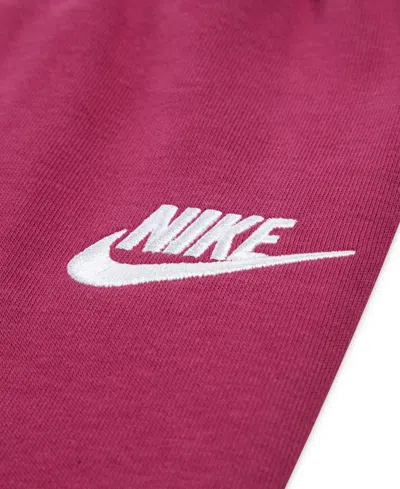 Nike Little Girls 2-piece Wide Leg Club Fleece Top And Pants Set In Red