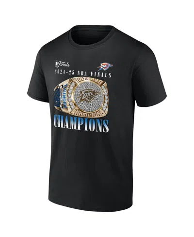 Fanatics Men's Black Oklahoma City Thunder 2025 Nba Finals Champions Inbound Pass Ring T-shirt In Black