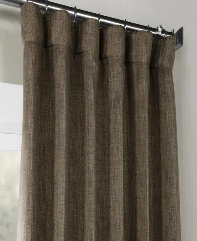 Half Price Drapes Nomad Tan Textured Faux Linen Room Darkening Curtain