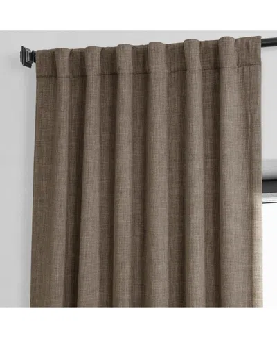Half Price Drapes Nomad Tan Textured Faux Linen Room Darkening Curtain