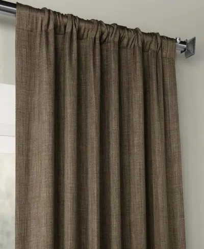 Half Price Drapes Nomad Tan Textured Faux Linen Room Darkening Curtain