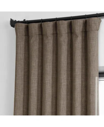 Half Price Drapes Nomad Tan Textured Faux Linen Room Darkening Curtain
