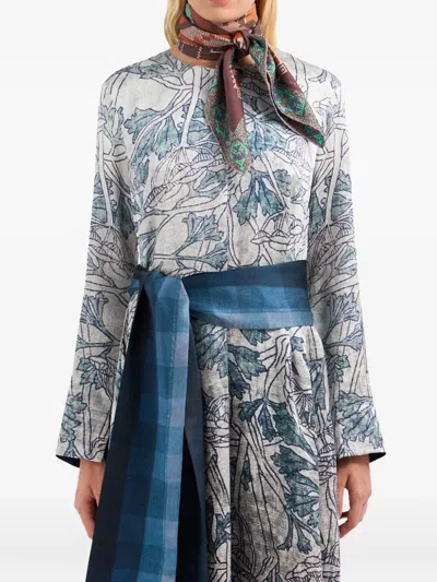 Pierre-louis Mascia Abstract-pattern Scarf In Blue