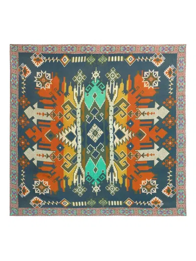 Pierre-louis Mascia Abstract-pattern Scarf In Blue