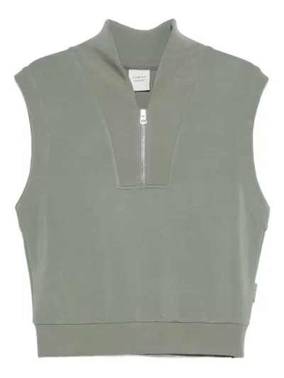 Varley Loretta Half-zip Sleeveless Sweatshirt In Gray