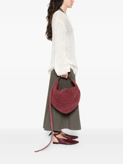 Federico Cina Suede Curved-shape Shoulder Bag