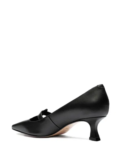 Sarah Chofakian 45mm Button-detail Pointed-toe Pumps In Black
