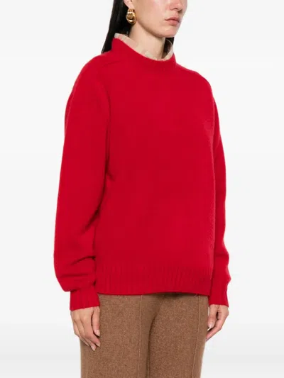 Carven Round-neck Cashmere Sweater In Red