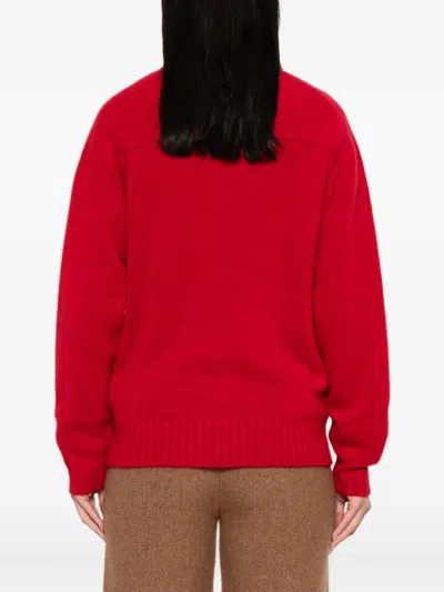 Carven Round-neck Cashmere Sweater In Red