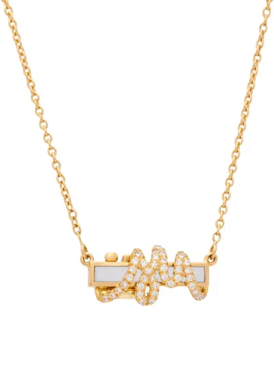 Auragraph 18k Yellow Gold Mini Mood Diamond Necklace