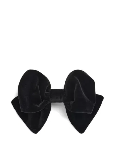 Patou Velvet Bow Hair Clip In Black