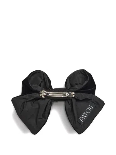Patou Velvet Bow Hair Clip In Black