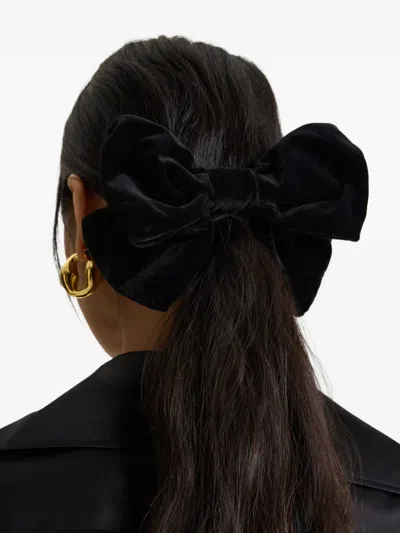 Patou Velvet Bow Hair Clip In Black