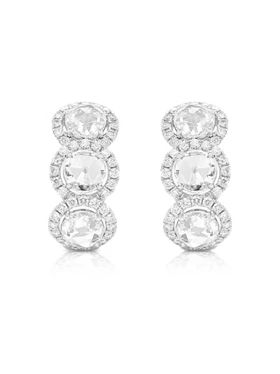Hyt Jewelry 18k White Gold Rosecut Diamond Earrings