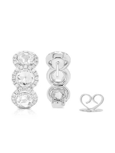 Hyt Jewelry 18k White Gold Rosecut Diamond Earrings