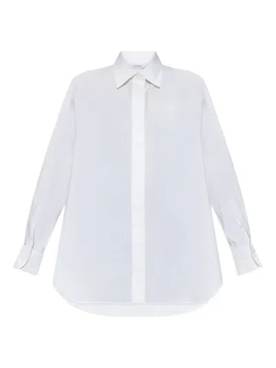 Givenchy Cotton Shirt Asymmetric Hemline Long Sleeves Buttoned Cuffs In White