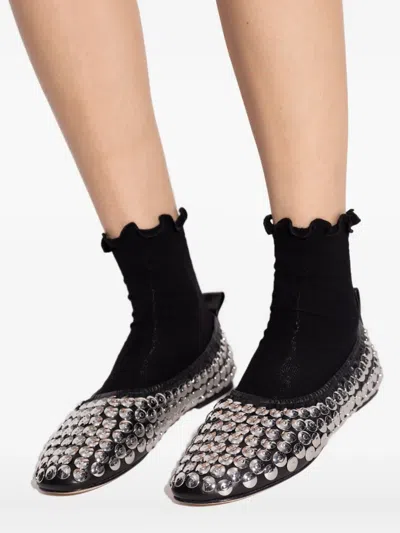 Tory Burch Metallic-studded Leather Pumps