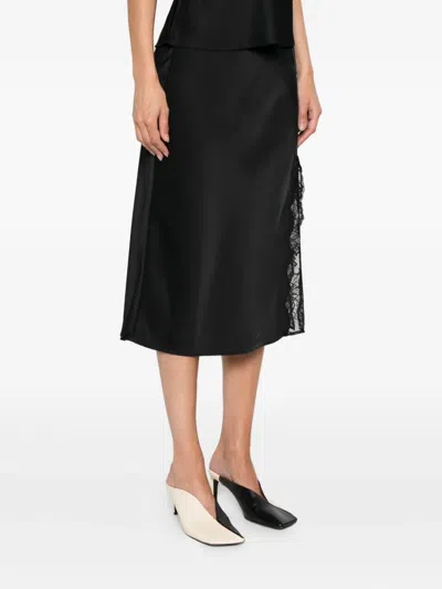 Calvin Klein Lace-insert Slip Skirt In Black