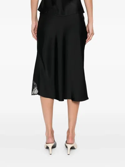 Calvin Klein Lace-insert Slip Skirt In Black