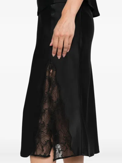 Calvin Klein Lace-insert Slip Skirt In Black