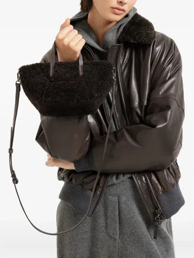 Brunello Cucinelli Shearling Tote Bag