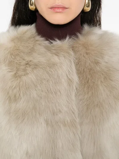 Iro Lamb-fur Cropped Jacket In Neutral
