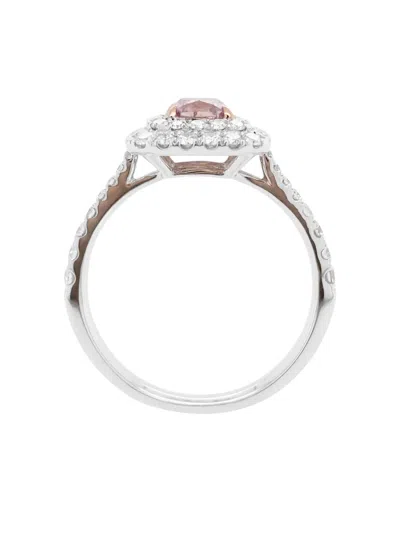 Hyt Jewelry Platinum Pink Diamond Double Halo Ring