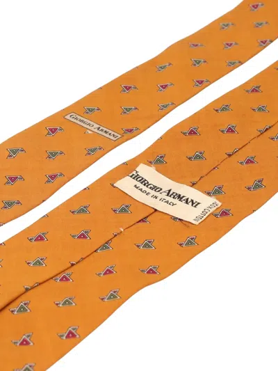 Pre-owned Giorgio Armani Triangle-print Silk Tie