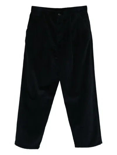 Moschino Pleat-detail Corduroy Trousers In Blue