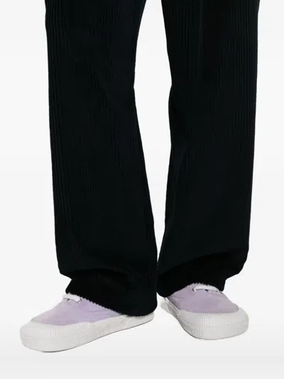 Moschino Pleat-detail Corduroy Trousers In Blue