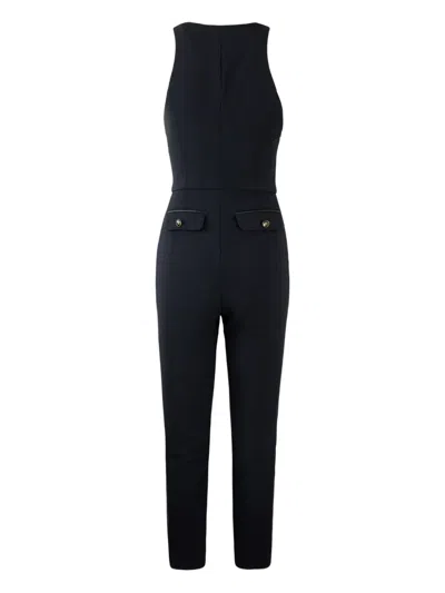 Elisabetta Franchi Zip-front Halterneck Jumpsuit In Black