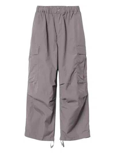 Carhartt Cargo Style Cotton Poplin Trousers In Gray