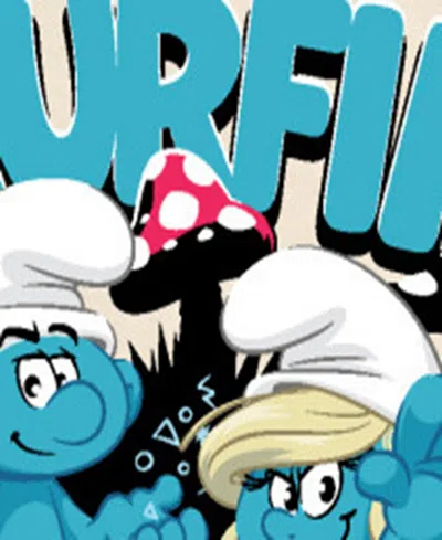 Airwaves Men's Smurfs Movie Just Smurfing Around Graphic T-shirt