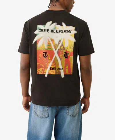 True Religion Palm Tree Tee In Black