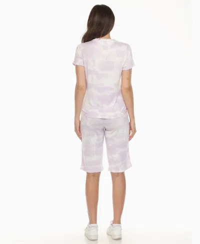 White Mark Women's Short Sleeve And Capri Lounge Set