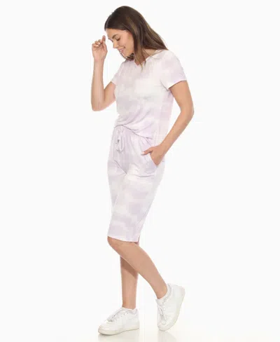 White Mark Women's Short Sleeve And Capri Lounge Set