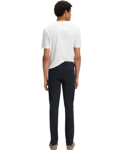 Hugo Boss Boss By  Men's Stretch-cotton Dobby Slim-fit Pants In Black