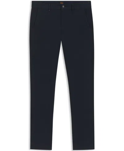 Hugo Boss Boss By  Men's Stretch-cotton Dobby Slim-fit Pants In Black