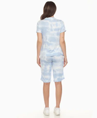 White Mark Women's Short Sleeve And Capri Lounge Set