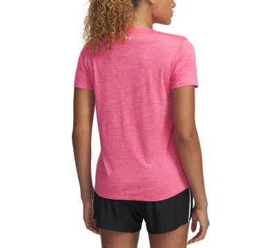Under Armour Women's    Tech™ Twist V-neck Short Sleeve Super Pink In Pink