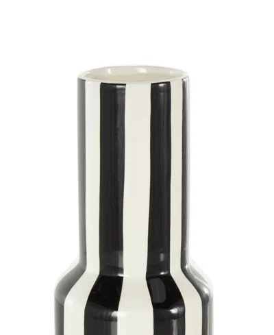 Rosemary Lane Ceramic 11" Rounded Striped Decorative Vase