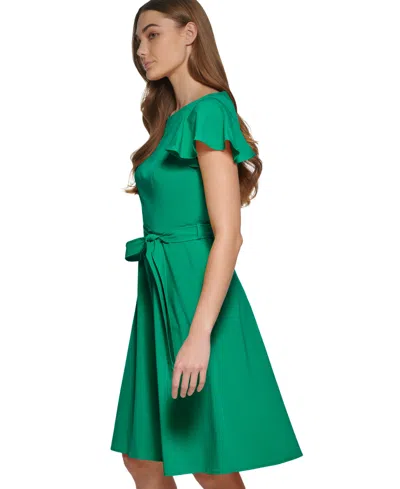 Calvin Klein Women's Flutter-sleeve Tie-waist Dress