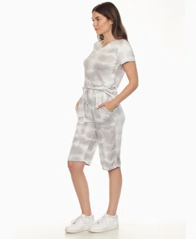 White Mark Women's Short Sleeve And Capri Lounge Set
